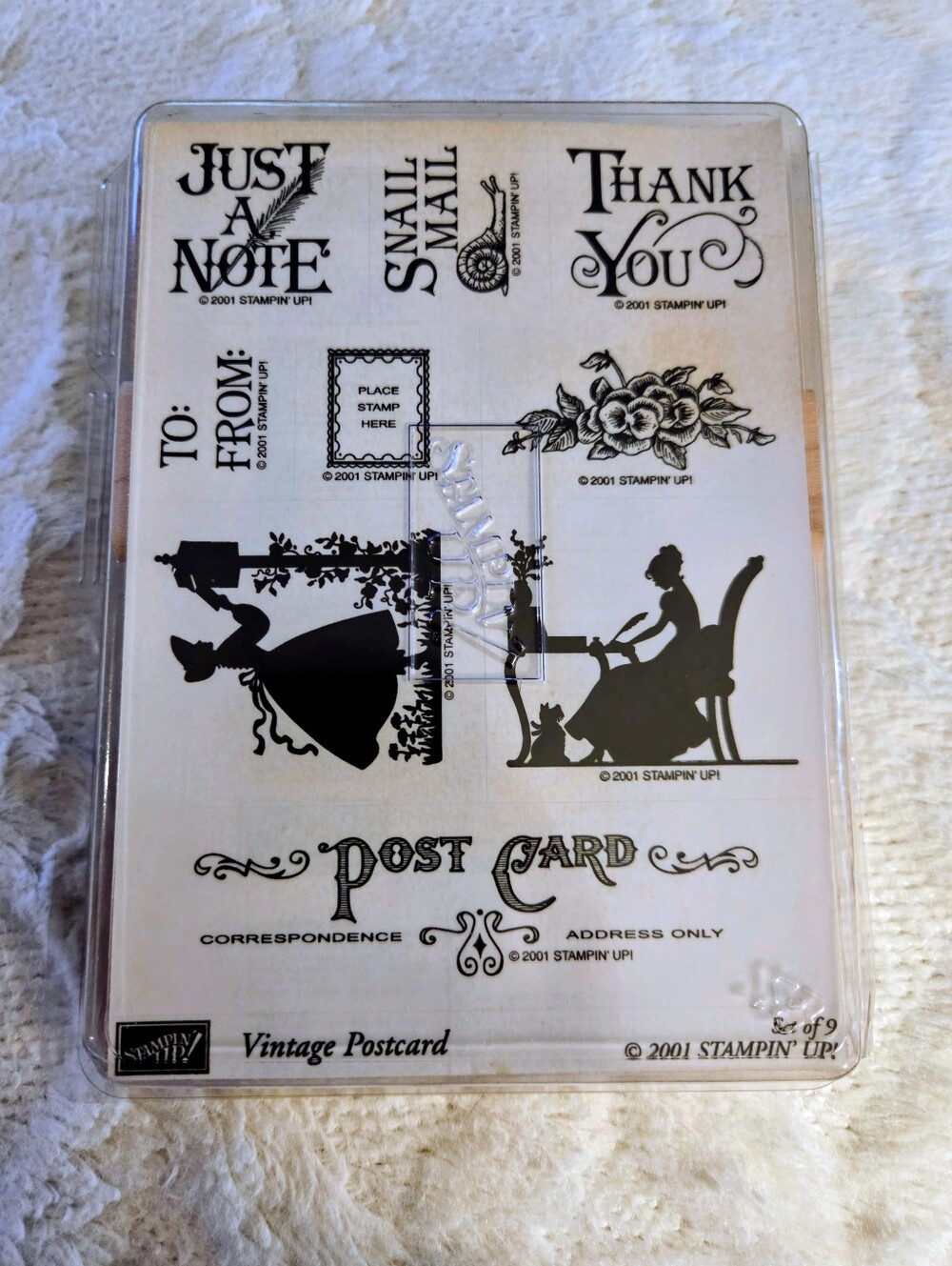NEW Stampin' Up! Vintage Postcard 2001 Stamps, Set of 9